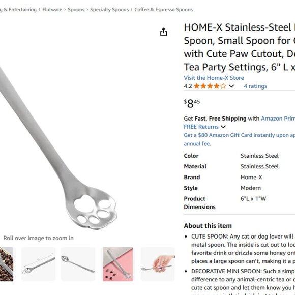 Coffee Stir Spoons - Cat Paws - Picture 4 of 4